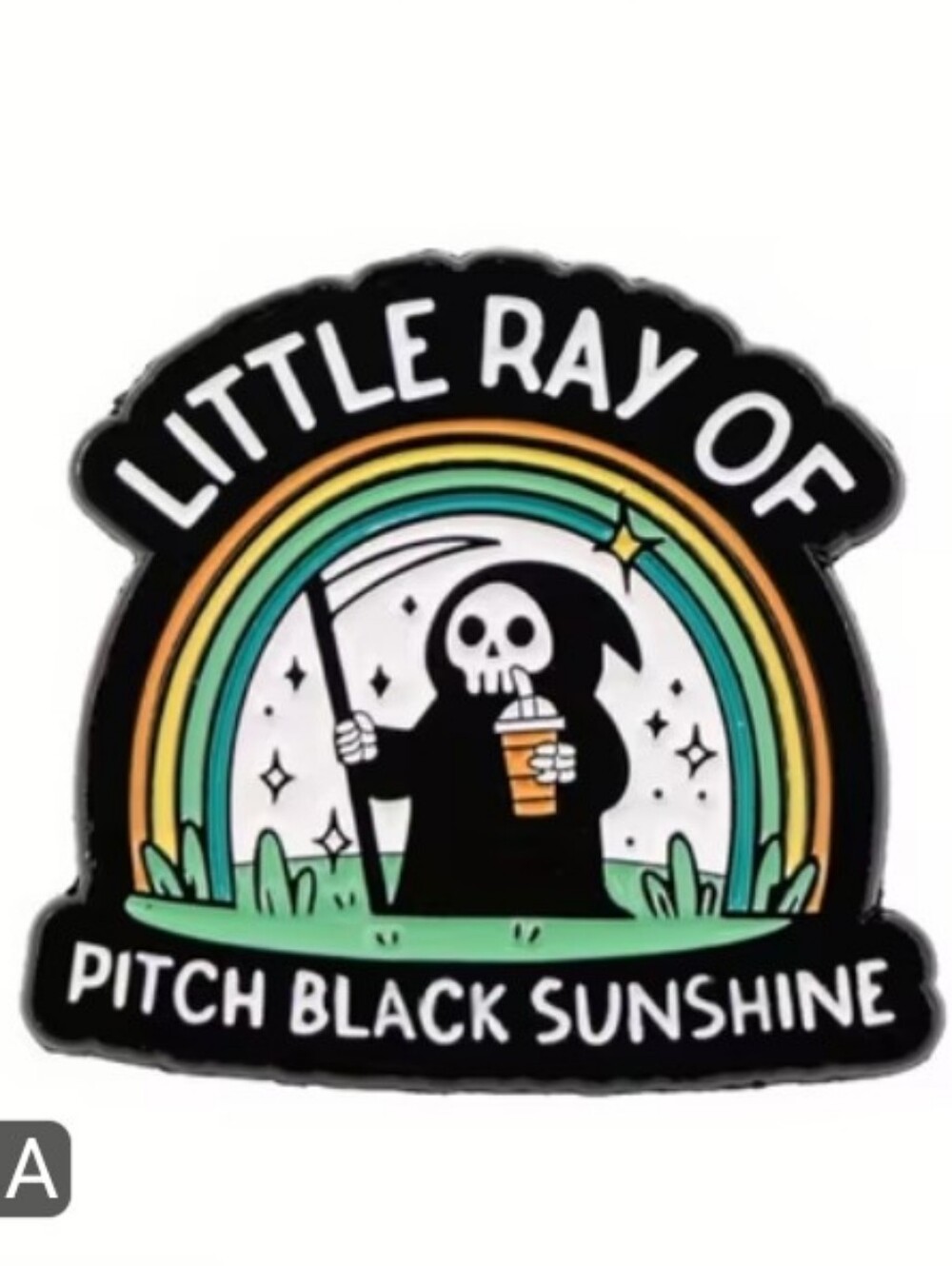Little Ray of Pitch Black Sunshine Brooch - Black & Multicolor